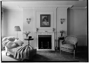 Richard Bernhard [residence]. Bed room fireplace.