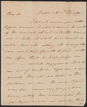 Letter from Oliver De Lancey to John De Lancey, February 1, 1792