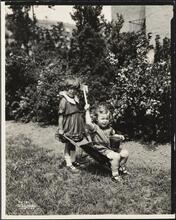 [Children playing in garden.]