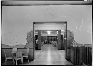 Broadmoor Restaurant. Vista to Grille from Tea Room.