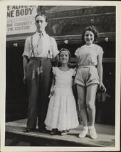 [Sideshow perfomers on Coney Island midway.]