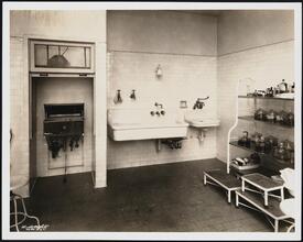 [Hospital. Interior, detail of sink.]