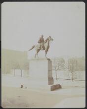 Monuments, Grant Monument Dedication. Gen. Grant's Statue on Horse.
