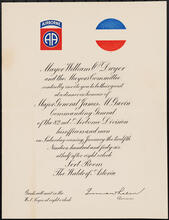 Mayor William O'Dwyer and the Mayor's Committee cordially invite you to be their guest at a dinner in honour of Major General James M. Gavin