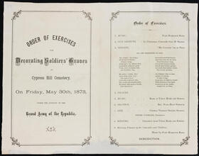 Order of Exercises for Decorating Soldiers' Graves at Cypress Hill Cemetery