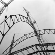 [Construction of the Aviation building, New York World's Fair site.]