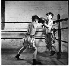 Boxing [at the] Police Athletic League [Two boys boxing.]