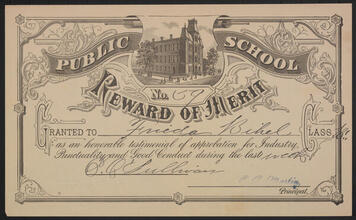 [Testimonial to industry, punctuality and good conduct.]
