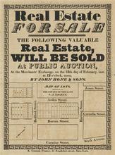 Real Estate for Sale, The Following Valuable Real Estate, Will be Sold at Public Auction, at the Merchants' Exchange, on the 13th day of February, inst. at 12 o'clock, noon, by John Hone & Sons.