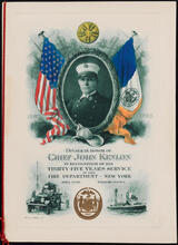 Dinner in honor of Chief John Kenlon in recognition of his Thirty-five Years Service in the Fire Department - New York
