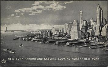New York Harbor and Skyline - Looking North - New York