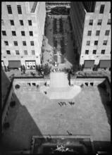 [View looking down on Rockefeller Plaza.]