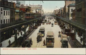 Bowery and Elevated Road.  New York.