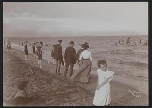 Bathing at Coney Island and Edgemere, L.I. on the Beach.