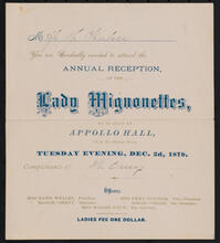Annual Reception of the Lady Mignonettes