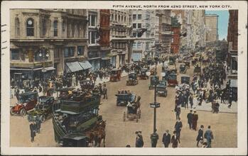 Fifth Avenue, North from 42nd Street, New York City.