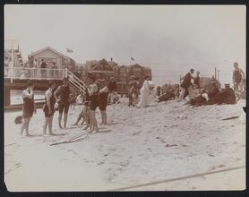 Bathing at Coney Island and Edgemere, L.I. on the Beach.