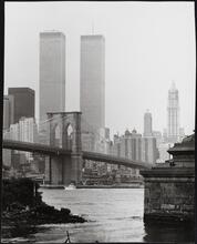 [View looking west over the East River toward Lower Manhattan from what is now Brooklyn Bridge Park, Brooklyn.]