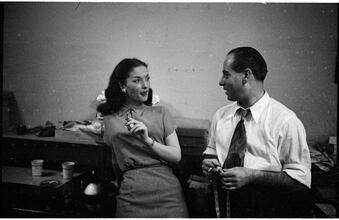 Show Girl [Rosemary Williams talking to a man.]