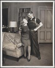 [Bernadine Hayes as Mazie Stoner and Roy Hargrave as Hal Wilson in "Blind Alley".]