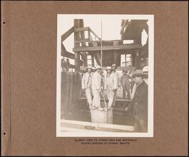 Bucket Used to Lower Men and Materials During Sinking of Tunnel Shafts [Catskill System.]