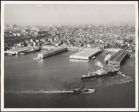 For 34 Years of Loyal Service - Eric S. Barron [Aerial view of Hoboken docks.]
