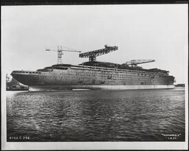 [French Line, S.S. "Normandie", Under Construction, Saint-Nazaire, France.]