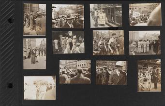 [Scenes of protests and street life around Union Square.]
