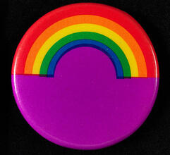 [Button with a rainbow.]