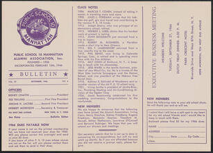 Public School 10 Manhattan Alumni Association Bulletin