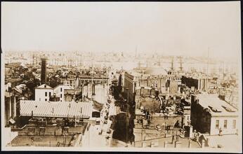 [Elevated view from roof looking toward East River.]