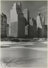 [The pond and Central Park South]