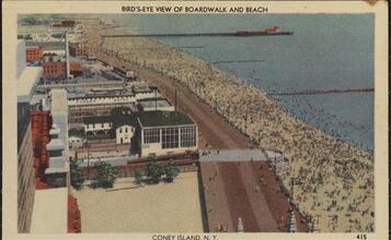 Bird's Eye View of Boardwalk and Beach,  Coney Island, N.Y.