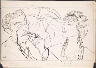 [Howard Lindsay as Father and Dorothy Stickney as Vinnie in "Life With Father".]