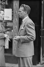 Street Conversations [Man and woman talking on the street.]