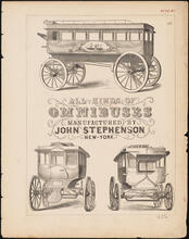 All Kinds of Omnibuses Manufactured by John Stephenson New-York