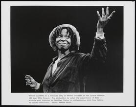 [Whoopi Goldberg as a Jamaican Lady in her self-titled one-woman show.]