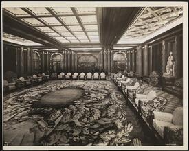 French Line, S.S. "Ile de France", Grand Salon Showing Rug.