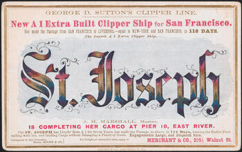 The Superb A 1 Extra Clipper Ship, St. Joseph